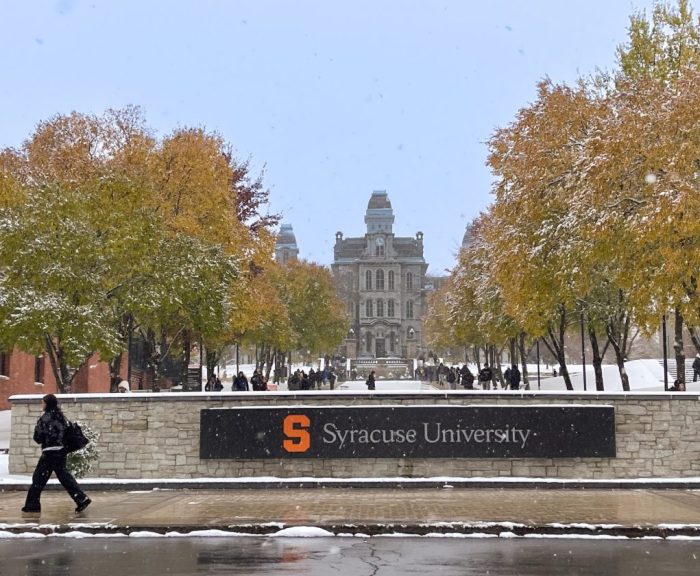 first snow on campus