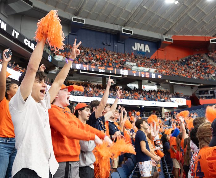 Fans and Students gather for the Family Weekend football game vs. Holy Cross.